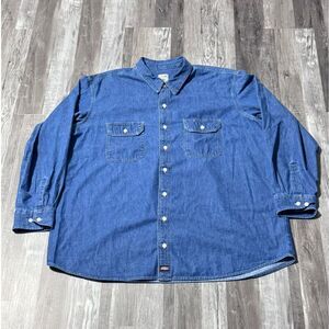 Size 3XL - Dickies Men's Denim L/S Button-up Shirt